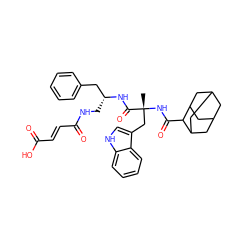 C[C@](Cc1c[nH]c2ccccc12)(NC(=O)C1C2CC3CC(C2)CC1C3)C(=O)N[C@H](CNC(=O)/C=C/C(=O)O)Cc1ccccc1 ZINC000027636679