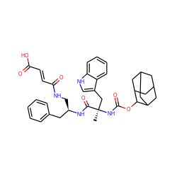 C[C@](Cc1c[nH]c2ccccc12)(NC(=O)OC1C2CC3CC(C2)CC1C3)C(=O)N[C@H](CNC(=O)/C=C/C(=O)O)Cc1ccccc1 ZINC000027405637