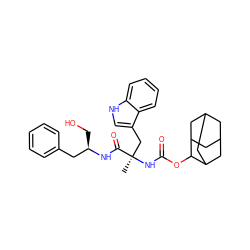 C[C@](Cc1c[nH]c2ccccc12)(NC(=O)OC1C2CC3CC(C2)CC1C3)C(=O)N[C@H](CO)Cc1ccccc1 ZINC000013454576