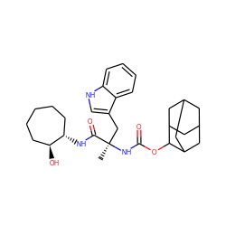 C[C@](Cc1c[nH]c2ccccc12)(NC(=O)OC1C2CC3CC(C2)CC1C3)C(=O)N[C@H]1CCCCC[C@@H]1O ZINC000013776547