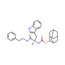 C[C@](Cc1c[nH]c2ccccc12)(NC(=O)OC1C2CC3CC(C2)CC1C3)C(=O)NCCc1ccccc1 ZINC000013454082