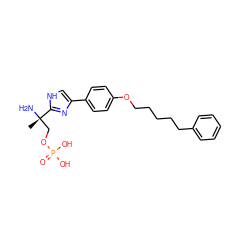 C[C@](N)(COP(=O)(O)O)c1nc(-c2ccc(OCCCCCc3ccccc3)cc2)c[nH]1 ZINC000040394965