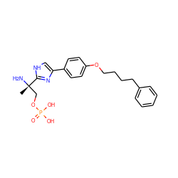 C[C@](N)(COP(=O)(O)O)c1nc(-c2ccc(OCCCCc3ccccc3)cc2)c[nH]1 ZINC000040898740