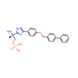 C[C@](N)(COP(=O)(O)O)c1nc(-c2ccc(OCc3ccc(-c4ccccc4)cc3)cc2)c[nH]1 ZINC000040898626