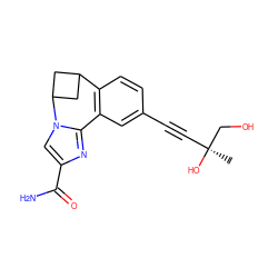 C[C@](O)(C#Cc1ccc2c(c1)-c1nc(C(N)=O)cn1C1CC2C1)CO ZINC000219499592