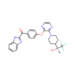 C[C@](O)(C1CCN(c2nccnc2Oc2ccc(C(=O)c3nc4ccccc4[nH]3)cc2)CC1)C(F)(F)F ZINC000103285398