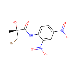 C[C@](O)(CBr)C(=O)Nc1ccc([N+](=O)[O-])cc1[N+](=O)[O-] ZINC000013581037