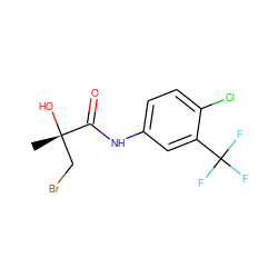 C[C@](O)(CBr)C(=O)Nc1ccc(Cl)c(C(F)(F)F)c1 ZINC000148822792