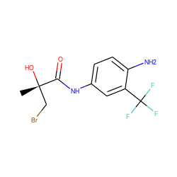 C[C@](O)(CBr)C(=O)Nc1ccc(N)c(C(F)(F)F)c1 ZINC000013581057