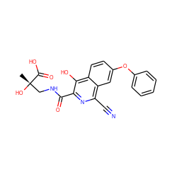 C[C@](O)(CNC(=O)c1nc(C#N)c2cc(Oc3ccccc3)ccc2c1O)C(=O)O ZINC000146657993