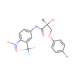 C[C@](O)(COc1ccc(Br)cc1)C(=O)Nc1ccc([N+](=O)[O-])c(C(F)(F)F)c1 ZINC000013559486