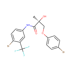 C[C@](O)(COc1ccc(Br)cc1)C(=O)Nc1ccc(Br)c(C(F)(F)F)c1 ZINC000148703798