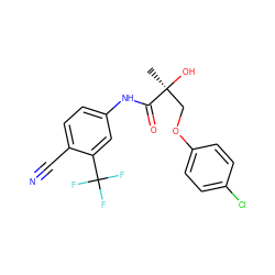 C[C@](O)(COc1ccc(Cl)cc1)C(=O)Nc1ccc(C#N)c(C(F)(F)F)c1 ZINC000013580981