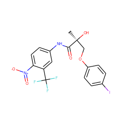 C[C@](O)(COc1ccc(I)cc1)C(=O)Nc1ccc([N+](=O)[O-])c(C(F)(F)F)c1 ZINC000013559487