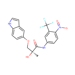 C[C@](O)(COc1ccc2[nH]ccc2c1)C(=O)Nc1ccc([N+](=O)[O-])c(C(F)(F)F)c1 ZINC000012349551