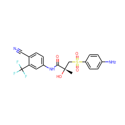 C[C@](O)(CS(=O)(=O)c1ccc(N)cc1)C(=O)Nc1ccc(C#N)c(C(F)(F)F)c1 ZINC000013581003