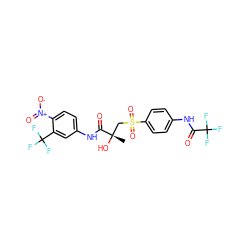 C[C@](O)(CS(=O)(=O)c1ccc(NC(=O)C(F)(F)F)cc1)C(=O)Nc1ccc([N+](=O)[O-])c(C(F)(F)F)c1 ZINC000027207074