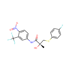 C[C@](O)(CSc1ccc(F)cc1)C(=O)Nc1ccc([N+](=O)[O-])c(C(F)(F)F)c1 ZINC000028018419