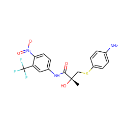 C[C@](O)(CSc1ccc(N)cc1)C(=O)Nc1ccc([N+](=O)[O-])c(C(F)(F)F)c1 ZINC000013554380