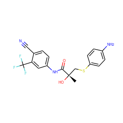 C[C@](O)(CSc1ccc(N)cc1)C(=O)Nc1ccc(C#N)c(C(F)(F)F)c1 ZINC000013554384