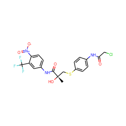 C[C@](O)(CSc1ccc(NC(=O)CCl)cc1)C(=O)Nc1ccc([N+](=O)[O-])c(C(F)(F)F)c1 ZINC000013554389