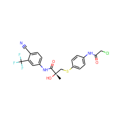 C[C@](O)(CSc1ccc(NC(=O)CCl)cc1)C(=O)Nc1ccc(C#N)c(C(F)(F)F)c1 ZINC000003817264