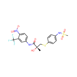 C[C@](O)(CSc1ccc(NS(C)(=O)=O)cc1)C(=O)Nc1ccc([N+](=O)[O-])c(C(F)(F)F)c1 ZINC000013554392