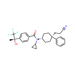 C[C@](O)(c1ccc(C(=O)N(C2CC2)[C@H]2CC[C@](CCC#N)(c3ccccc3)CC2)cc1)C(F)(F)F ZINC000253995104