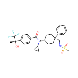 C[C@](O)(c1ccc(C(=O)N(C2CC2)[C@H]2CC[C@](CNS(C)(=O)=O)(c3ccccc3)CC2)cc1)C(F)(F)F ZINC000101390089