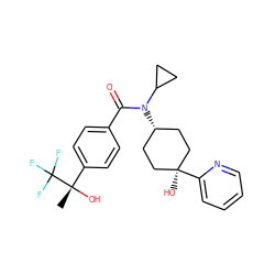 C[C@](O)(c1ccc(C(=O)N(C2CC2)[C@H]2CC[C@](O)(c3ccccn3)CC2)cc1)C(F)(F)F ZINC000100078788