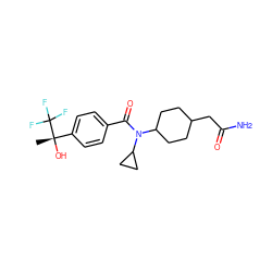 C[C@](O)(c1ccc(C(=O)N(C2CCC(CC(N)=O)CC2)C2CC2)cc1)C(F)(F)F ZINC000034852838