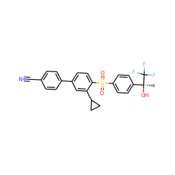 C[C@](O)(c1ccc(S(=O)(=O)c2ccc(-c3ccc(C#N)cc3)cc2C2CC2)cc1)C(F)(F)F ZINC000064549656