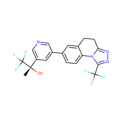 C[C@](O)(c1cncc(-c2ccc3c(c2)CCc2nnc(C(F)(F)F)n2-3)c1)C(F)(F)F ZINC000143837609