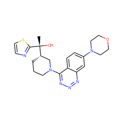 C[C@](O)(c1nccs1)[C@H]1CCCN(c2nnnc3cc(N4CCOCC4)ccc23)C1 ZINC000148309021