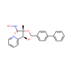 C[C@](OCc1ccc(-c2ccccc2)cc1)(C(=O)NO)[C@@H](O)c1ccccn1 ZINC000084602610