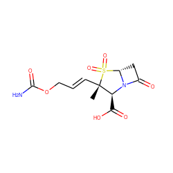 C[C@]1(/C=C/COC(N)=O)[C@H](C(=O)O)N2C(=O)C[C@H]2S1(=O)=O ZINC000013604501