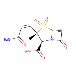 C[C@]1(/C=C\C(N)=O)[C@H](C(=O)O)N2C(=O)C[C@H]2S1(=O)=O ZINC000100777580