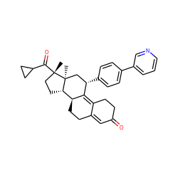 C[C@]1(C(=O)C2CC2)CC[C@H]2[C@@H]3CCC4=CC(=O)CCC4=C3[C@@H](c3ccc(-c4cccnc4)cc3)C[C@@]21C ZINC000029061185