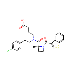 C[C@]1(C(=O)N(CCCC(=O)O)CCc2ccc(Cl)cc2)CCN1C(=O)c1csc2ccccc12 ZINC000204983745