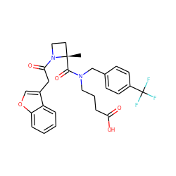 C[C@]1(C(=O)N(CCCC(=O)O)Cc2ccc(C(F)(F)F)cc2)CCN1C(=O)Cc1coc2ccccc12 ZINC000147419049