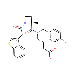 C[C@]1(C(=O)N(CCCC(=O)O)Cc2ccc(Cl)cc2)CCN1C(=O)Cc1csc2ccccc12 ZINC000204934964