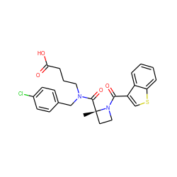 C[C@]1(C(=O)N(CCCC(=O)O)Cc2ccc(Cl)cc2)CCN1C(=O)c1csc2ccccc12 ZINC000204985576