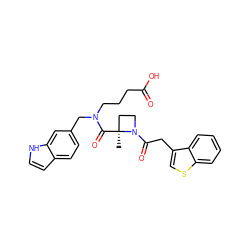 C[C@]1(C(=O)N(CCCC(=O)O)Cc2ccc3cc[nH]c3c2)CCN1C(=O)Cc1csc2ccccc12 ZINC000205171343