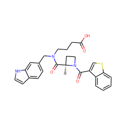 C[C@]1(C(=O)N(CCCC(=O)O)Cc2ccc3cc[nH]c3c2)CCN1C(=O)c1csc2ccccc12 ZINC000205168327