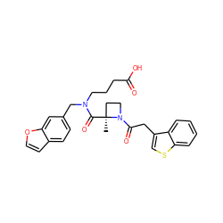 C[C@]1(C(=O)N(CCCC(=O)O)Cc2ccc3ccoc3c2)CCN1C(=O)Cc1csc2ccccc12 ZINC000204984627