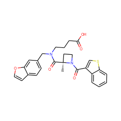 C[C@]1(C(=O)N(CCCC(=O)O)Cc2ccc3ccoc3c2)CCN1C(=O)c1csc2ccccc12 ZINC000204951287