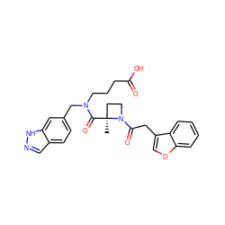 C[C@]1(C(=O)N(CCCC(=O)O)Cc2ccc3cn[nH]c3c2)CCN1C(=O)Cc1coc2ccccc12 ZINC000205067238