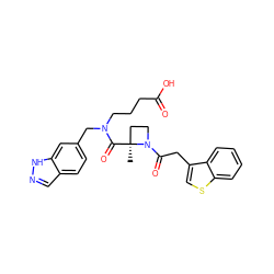 C[C@]1(C(=O)N(CCCC(=O)O)Cc2ccc3cn[nH]c3c2)CCN1C(=O)Cc1csc2ccccc12 ZINC000205114318