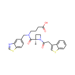 C[C@]1(C(=O)N(CCCC(=O)O)Cc2ccc3scnc3c2)CCN1C(=O)Cc1csc2ccccc12 ZINC000204898231