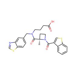 C[C@]1(C(=O)N(CCCC(=O)O)Cc2ccc3scnc3c2)CCN1C(=O)c1csc2ccccc12 ZINC000204912178